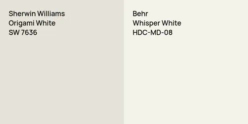 SW 7636 Origami White vs HDC-MD-08 Whisper White