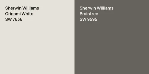 SW 7636 Origami White vs SW 9595 Braintree