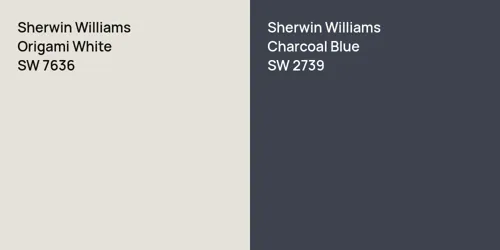 SW 7636 Origami White vs SW 2739 Charcoal Blue