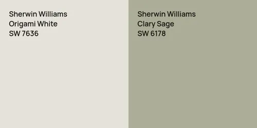 SW 7636 Origami White vs SW 6178 Clary Sage