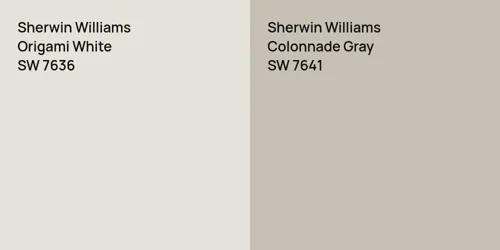 SW 7636 Origami White vs SW 7641 Colonnade Gray