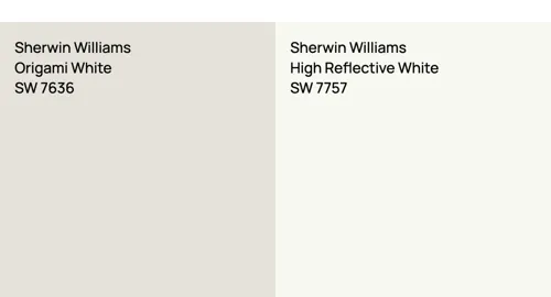 SW 7636 Origami White vs SW 7757 High Reflective White