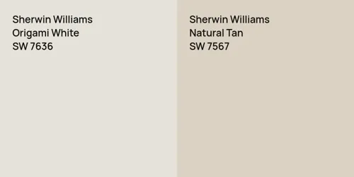 SW 7636 Origami White vs SW 7567 Natural Tan