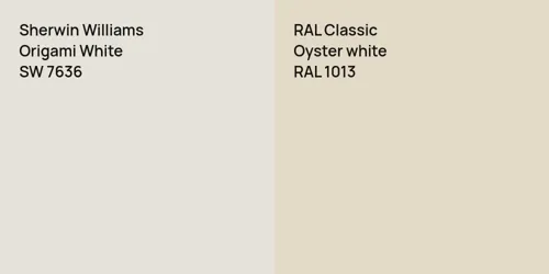 SW 7636 Origami White vs RAL 1013  Oyster white