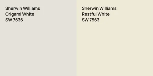 SW 7636 Origami White vs SW 7563 Restful White