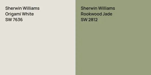 SW 7636 Origami White vs SW 2812 Rookwood Jade