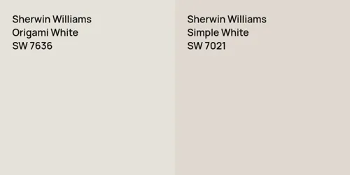 SW 7636 Origami White vs SW 7021 Simple White