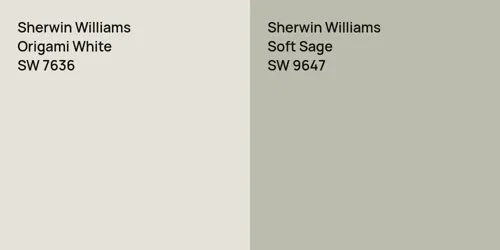 SW 7636 Origami White vs SW 9647 Soft Sage