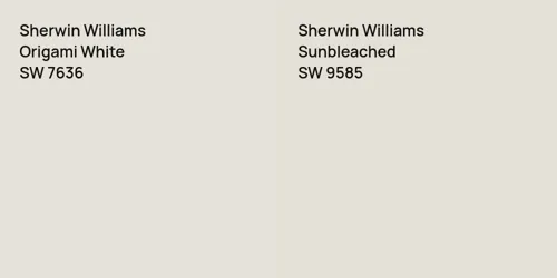 SW 7636 Origami White vs SW 9585 Sunbleached