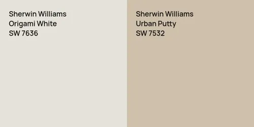 SW 7636 Origami White vs SW 7532 Urban Putty