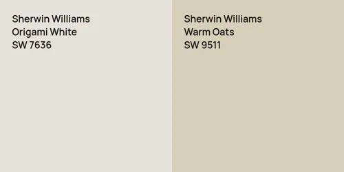 SW 7636 Origami White vs SW 9511 Warm Oats