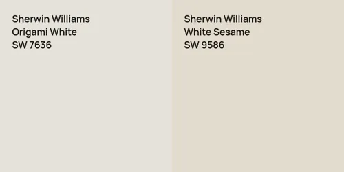 SW 7636 Origami White vs SW 9586 White Sesame