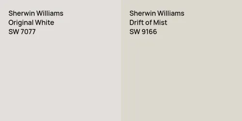 SW 7077 Original White vs SW 9166 Drift of Mist