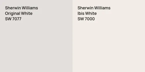 SW 7077 Original White vs SW 7000 Ibis White