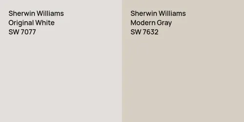 SW 7077 Original White vs SW 7632 Modern Gray