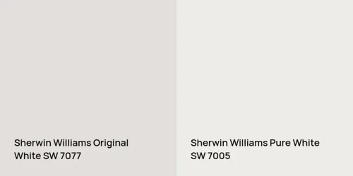 SW 7077 Original White vs SW 7005 Pure White