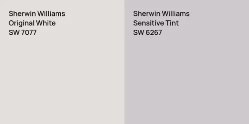 SW 7077 Original White vs SW 6267 Sensitive Tint