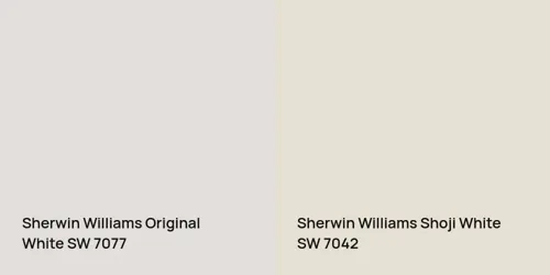 SW 7077 Original White vs SW 7042 Shoji White