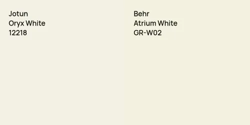 12218 Oryx White vs GR-W02 Atrium White