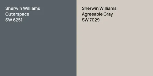 SW 6251 Outerspace vs SW 7029 Agreeable Gray