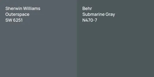 SW 6251 Outerspace vs N470-7 Submarine Gray