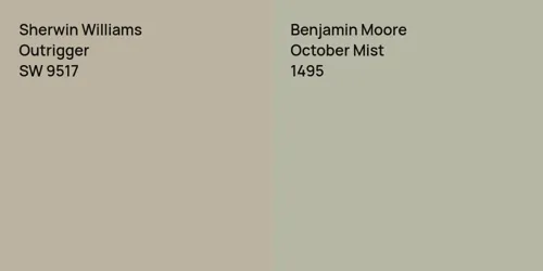 SW 9517 Outrigger vs 1495 October Mist