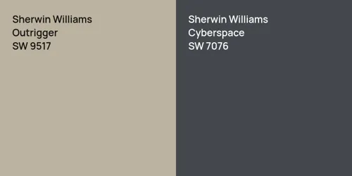 SW 9517 Outrigger vs SW 7076 Cyberspace