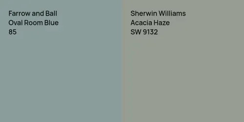 85 Oval Room Blue vs SW 9132 Acacia Haze