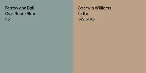 85 Oval Room Blue vs SW 6108 Latte