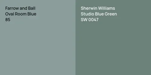 85 Oval Room Blue vs SW 0047 Studio Blue Green