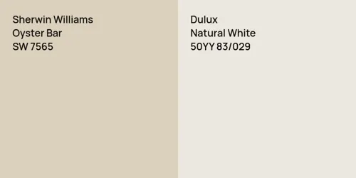 SW 7565 Oyster Bar vs 50YY 83/029 Natural White