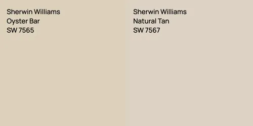 SW 7565 Oyster Bar vs SW 7567 Natural Tan