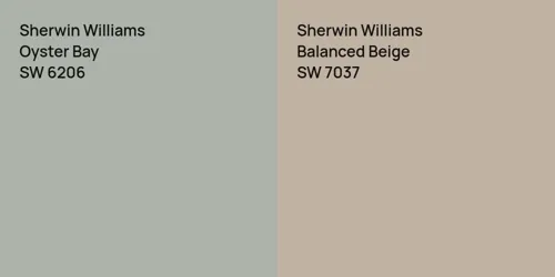 SW 6206 Oyster Bay vs SW 7037 Balanced Beige