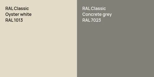 RAL 1013  Oyster white vs RAL 7023  Concrete grey