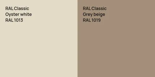 RAL 1013  Oyster white vs RAL 1019  Grey beige