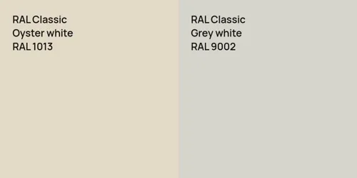 RAL 1013  Oyster white vs RAL 9002  Grey white