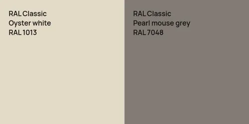 RAL 1013  Oyster white vs RAL 7048  Pearl mouse grey