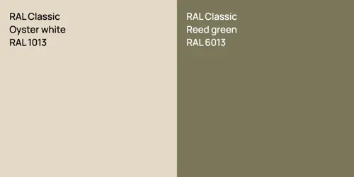 RAL 1013  Oyster white vs RAL 6013  Reed green