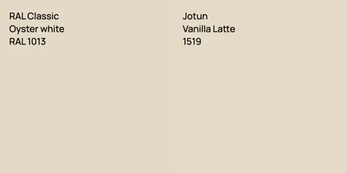 RAL 1013  Oyster white vs 1519 Vanilla Latte