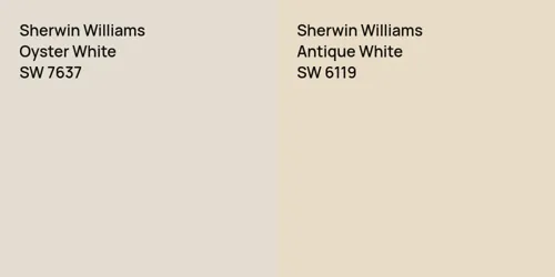 SW 7637 Oyster White vs SW 6119 Antique White