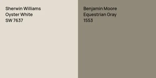 SW 7637 Oyster White vs 1553 Equestrian Gray