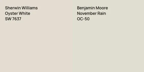 SW 7637 Oyster White vs OC-50 November Rain