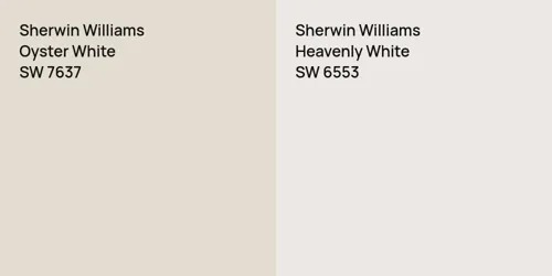 SW 7637 Oyster White vs SW 6553 Heavenly White