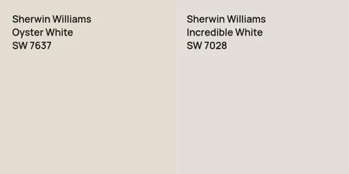 SW 7637 Oyster White vs SW 7028 Incredible White