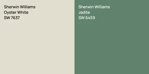 SW 7637 Oyster White vs SW 6459 Jadite