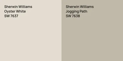 SW 7637 Oyster White vs SW 7638 Jogging Path