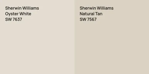 SW 7637 Oyster White vs SW 7567 Natural Tan