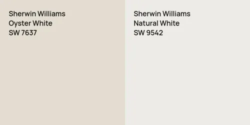 SW 7637 Oyster White vs SW 9542 Natural White