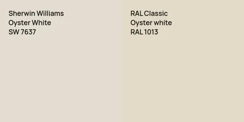 SW 7637 Oyster White vs RAL 1013  Oyster white