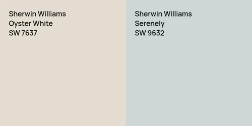 SW 7637 Oyster White vs SW 9632 Serenely